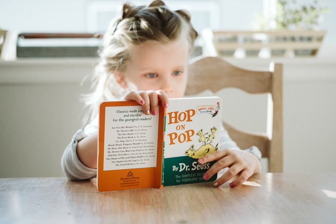 Girl reading a picture book